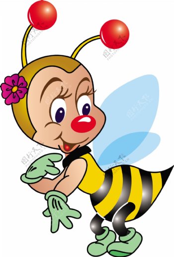 矢量素材卡通动物蜜蜂形象