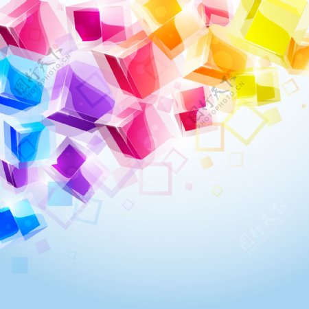 彩色缤纷方块图片