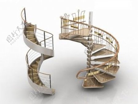 别墅旋转楼梯3D模型