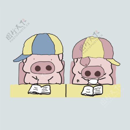 印花矢量图可爱卡通卡通动物麦兜猪免费素材