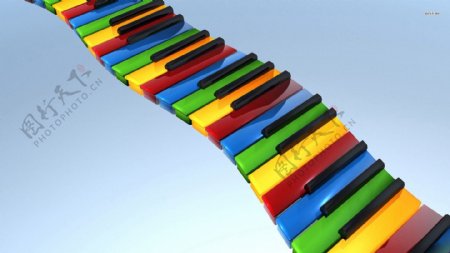 彩色钢琴键