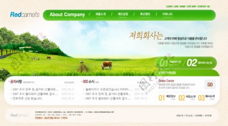 韩国某牧业公司网页模板图片