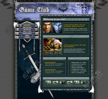 欧美游戏网页模板