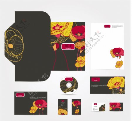 花纹花朵企业vi画册设计图片