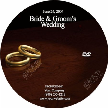 戒指褐色风格婚庆DVD光盘封面模板