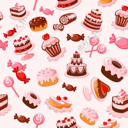 粉色蛋糕糖果背景