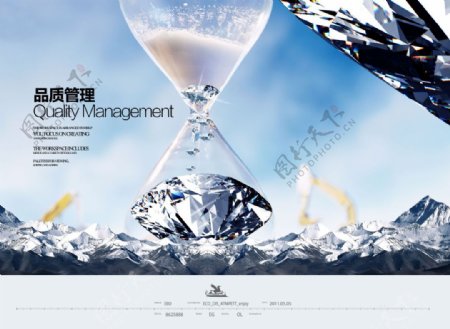 品质管理企业文化画册海报PSD源文件模板