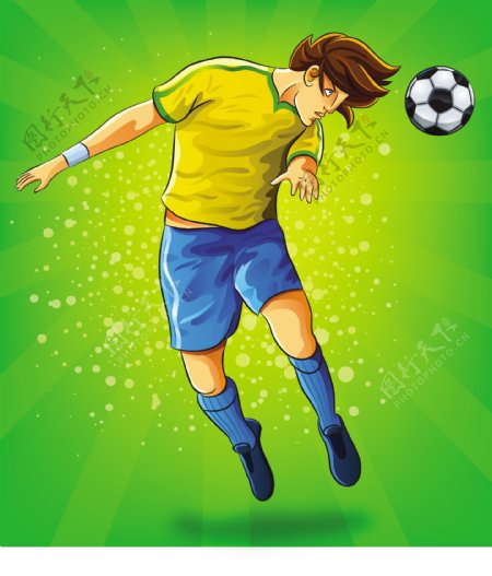 卡通足球运动员背景图片