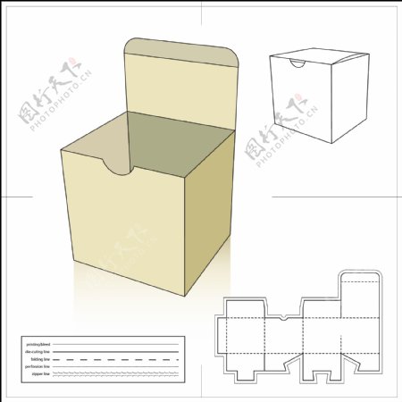 标准方形包装箱模板含刀模