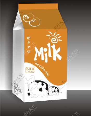 牛奶盒子包装效果图图片