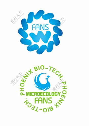 微生态圆形英文标志图片
