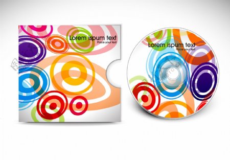 丰富多彩的CD的包装设计图案矢量素材