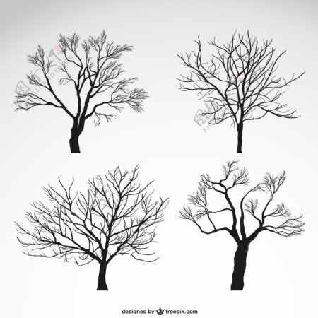 冬季树木矢量素材