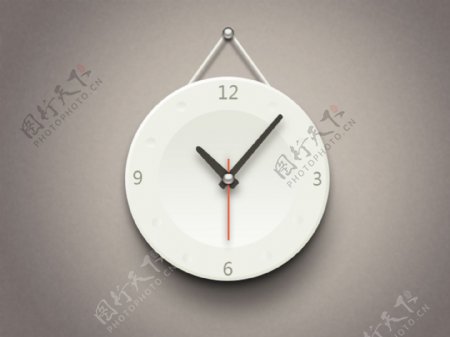 白色时钟设计