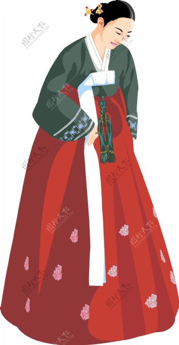 韩国传统礼服矢量图63