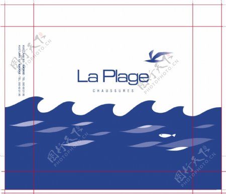 蓝色波浪logo广告宣传袋图片