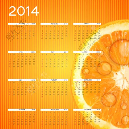 2014新年日历设计矢量图04