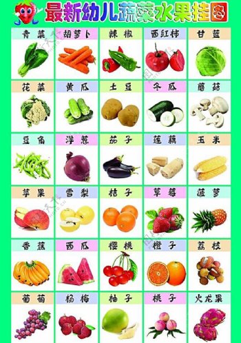 幼儿蔬菜水果挂图图片