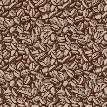 彩绘咖啡豆背景矢量素材