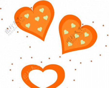 矢量绘图情人橙色的心