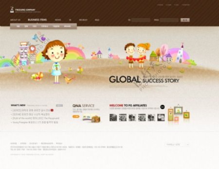 儿童卡通商业性网页模板