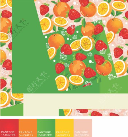 橙子草莓水果素材图片
