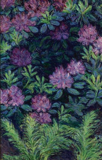 BlancheHoschedeMonetRhododendrons1928大师画家风景画静物油画建筑油画装饰画