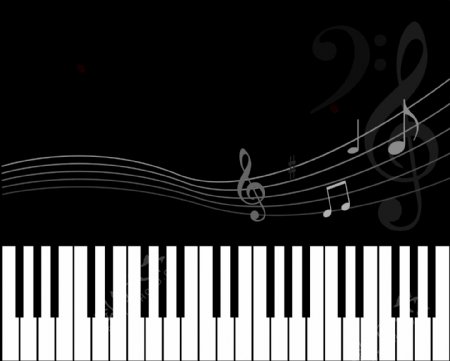 矢量音乐元素常用音乐元素音符五线谱钢琴键流线喇叭eps