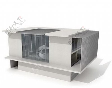 现代简洁造型别墅模型3
