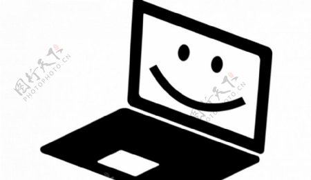 笔记本电脑屏幕上的图标矢量剪贴画一个微笑