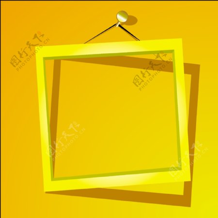 边框矢量黄色相框相框阴影图片