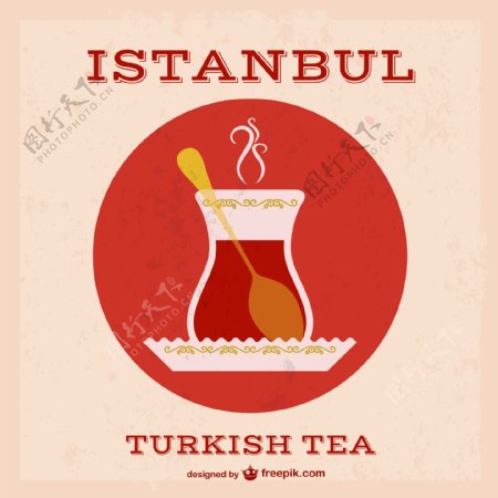 卡通土耳其茶背景
