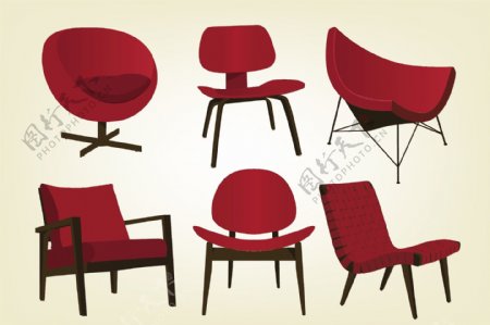 矢量时尚椅子设计图片