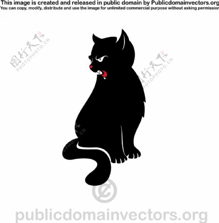 黑猫矢量图像