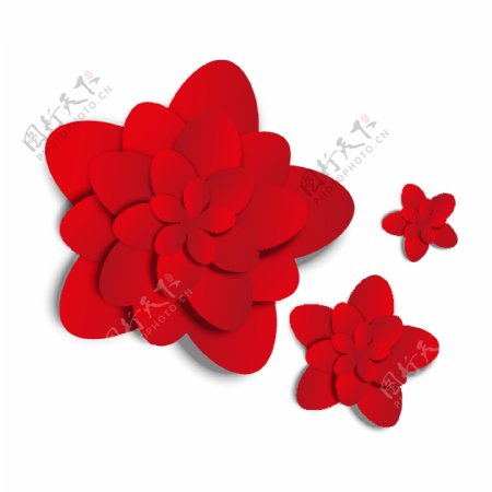 红色的花朵矢量素材