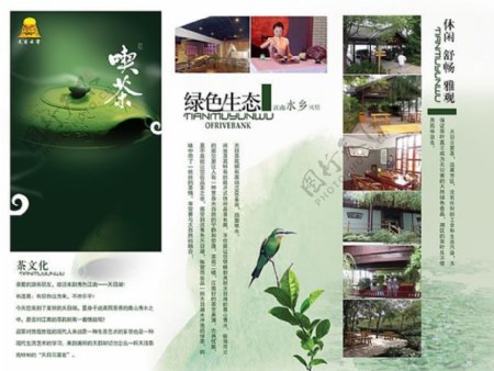 中国茶文化三折页psd素材
