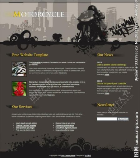 摩托车博客网页模板图片