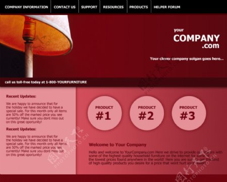 红色网站模板