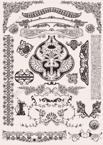 矢量古典花纹装饰样式图片素材