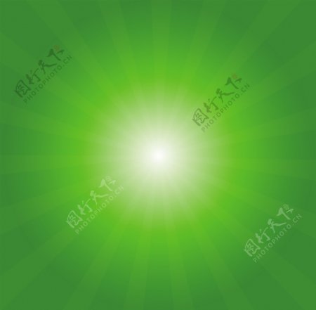 绿色光爆径向矢量背景