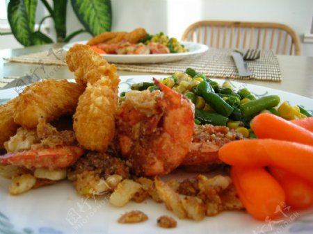 蒜蓉粒粒虾营养套餐图片