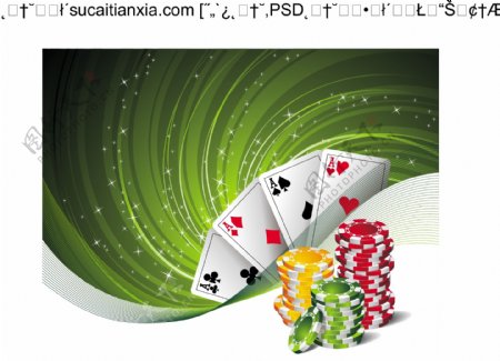 矢量动感线条扑克筹码图片设计