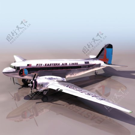 3D飞机DC3模型飞机