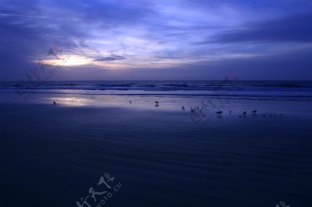 海岸日落图片