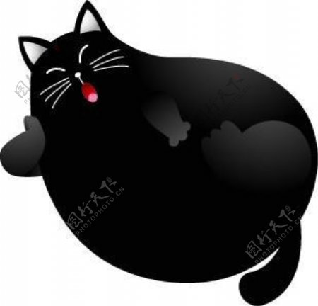 卡通动物黑猫PSD素材