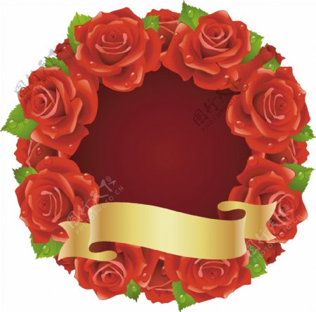 红玫瑰花环