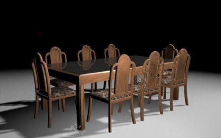 餐桌组合27家具3D模型