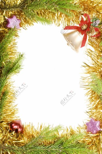 空白圣诞卡片背景蝴蝶结铃铛图片