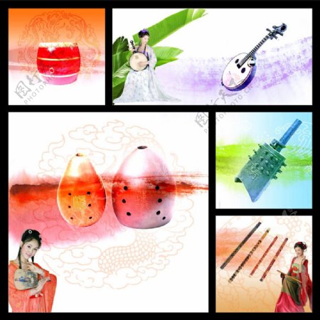 中国传统乐器艺术PSD分层素