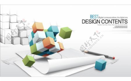 时尚3d商务概念文本背景设计矢量素材二